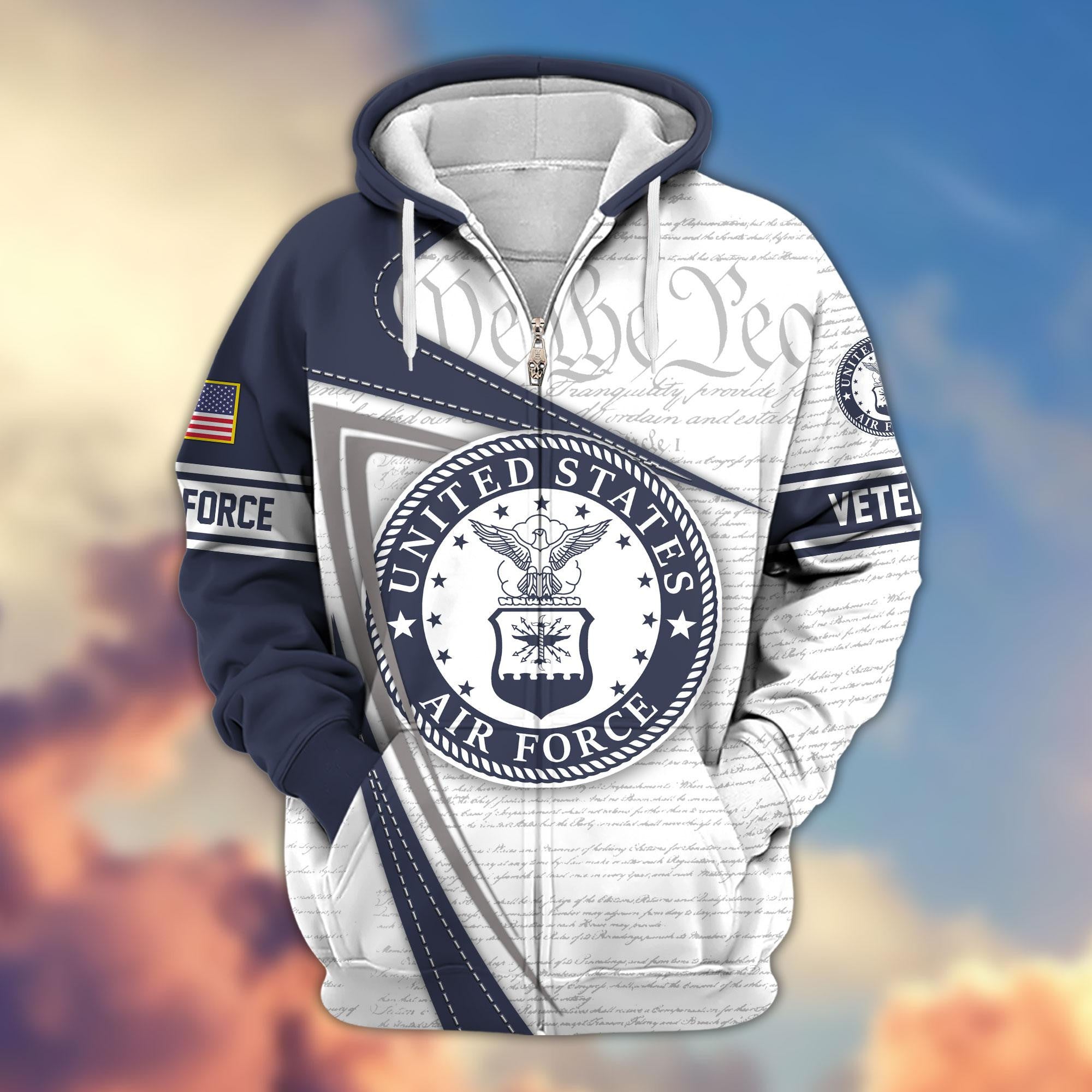 Premium US Veterans Zip Hoodie, Gifts For US Veterans, Gifts For Veterans Day, Gifts For Father's Day