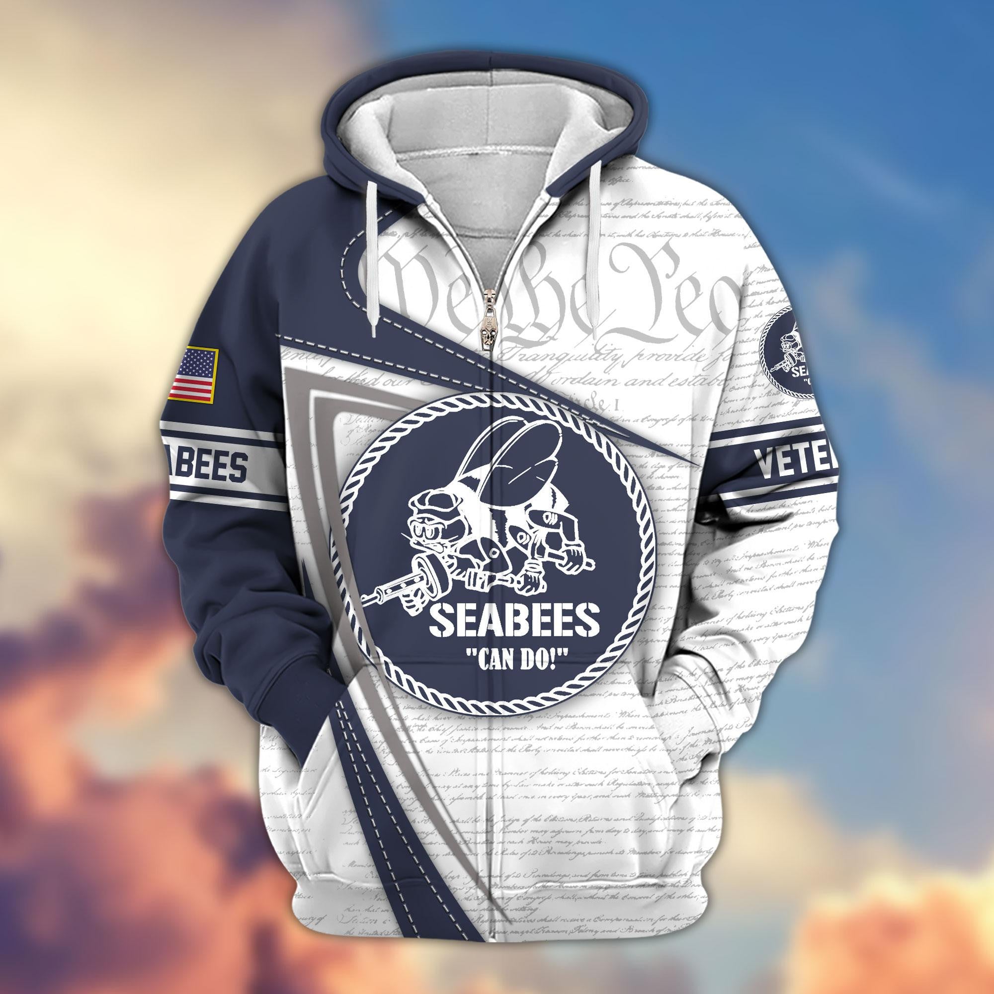 Premium US Veterans Zip Hoodie, Gifts For US Veterans, Gifts For Veterans Day, Gifts For Father's Day
