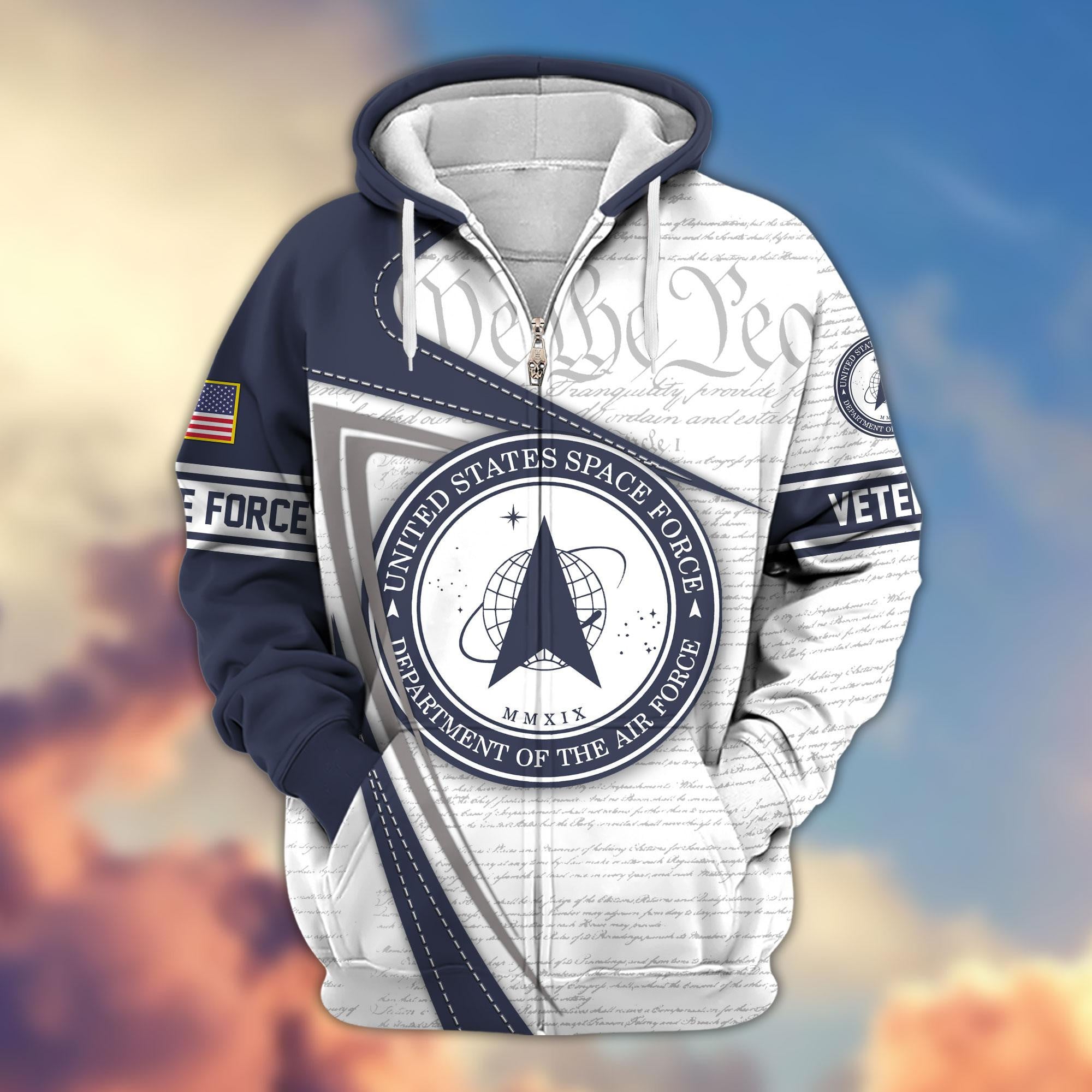 Premium US Veterans Zip Hoodie, Gifts For US Veterans, Gifts For Veterans Day, Gifts For Father's Day
