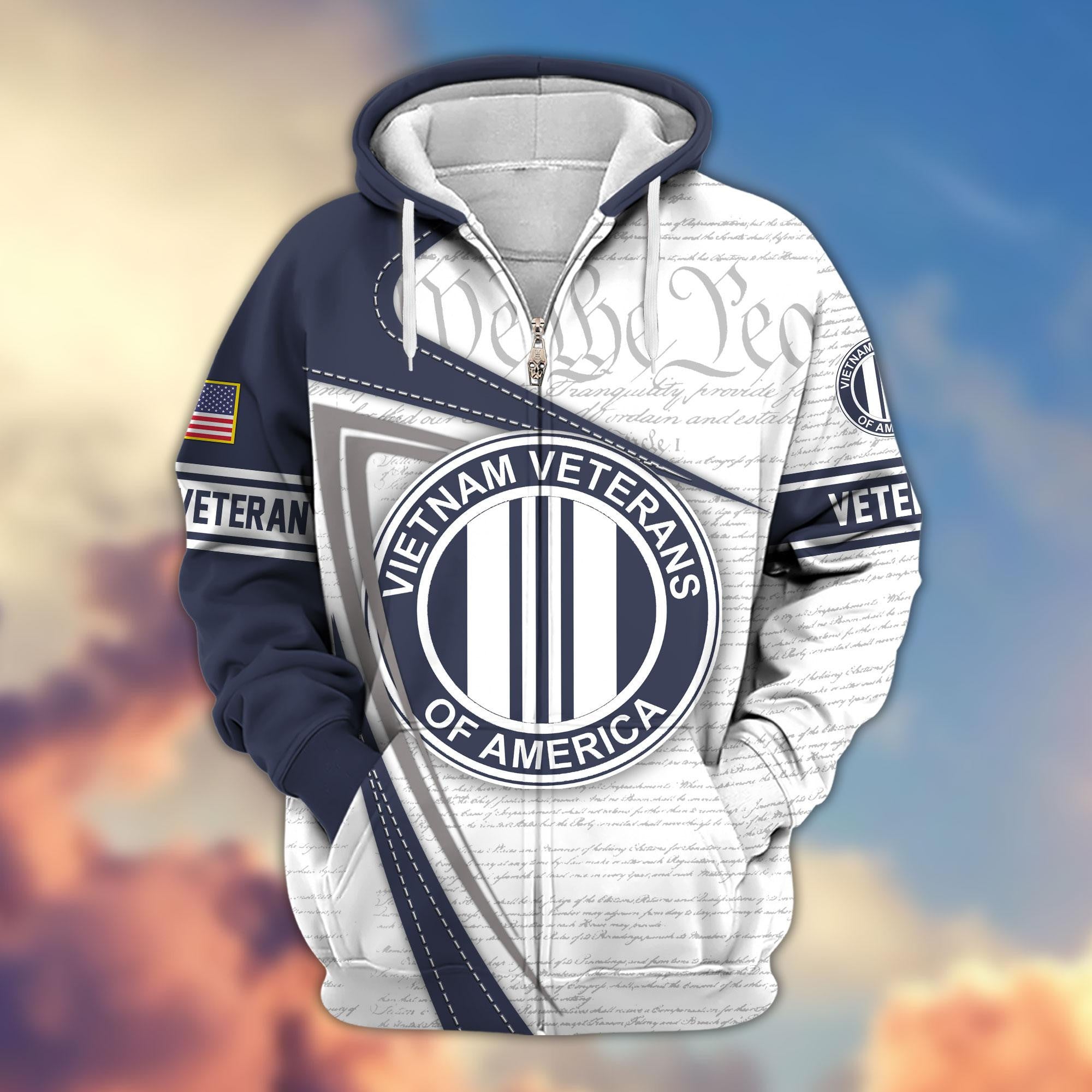 Premium US Veterans Zip Hoodie, Gifts For US Veterans, Gifts For Veterans Day, Gifts For Father's Day