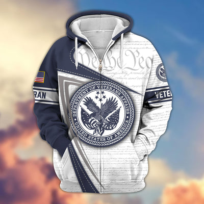 Premium US Veterans Zip Hoodie, Gifts For US Veterans, Gifts For Veterans Day, Gifts For Father's Day
