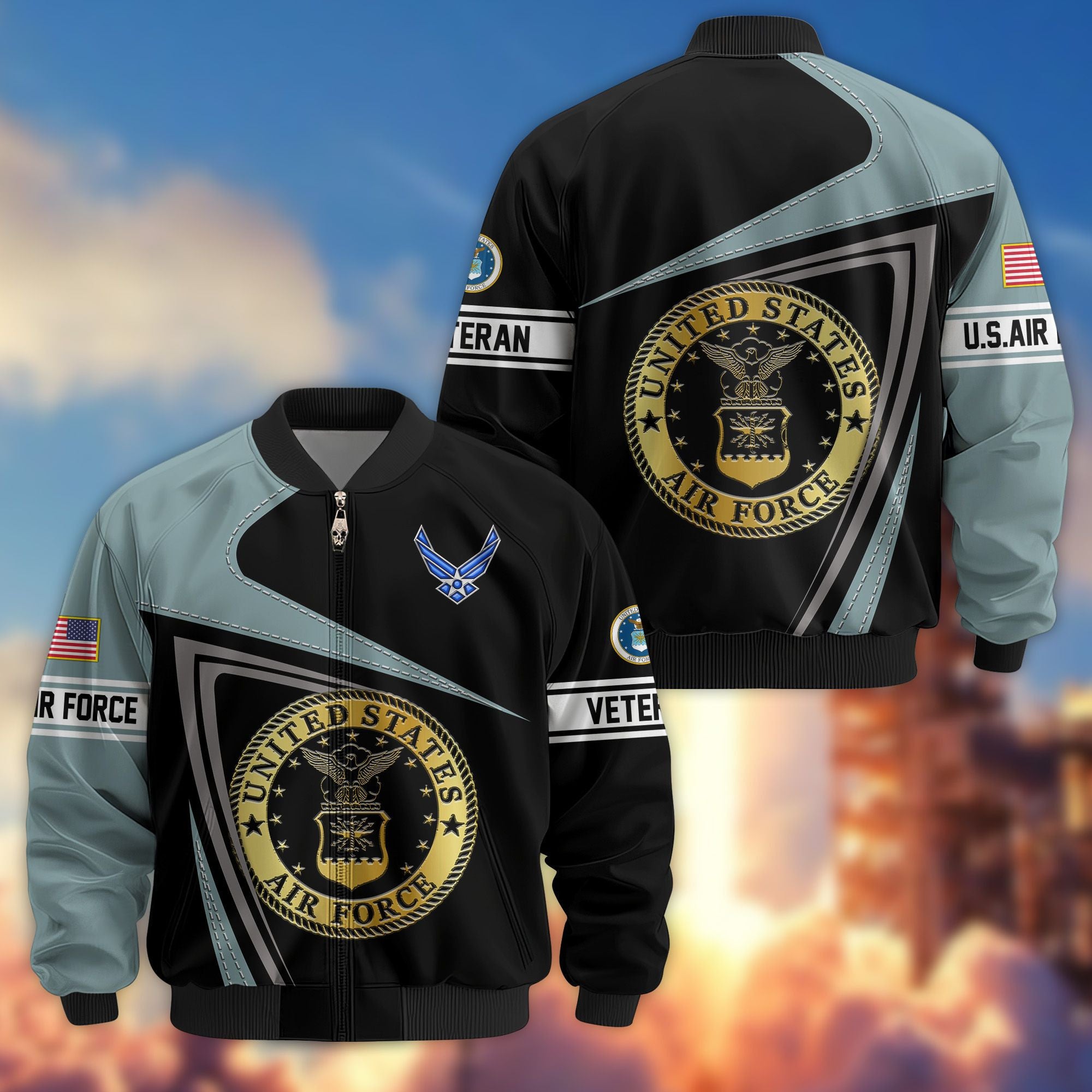 Premium US Veterans Bomber Jacket, Gifts For US Veterans, Gifts For Veterans Day