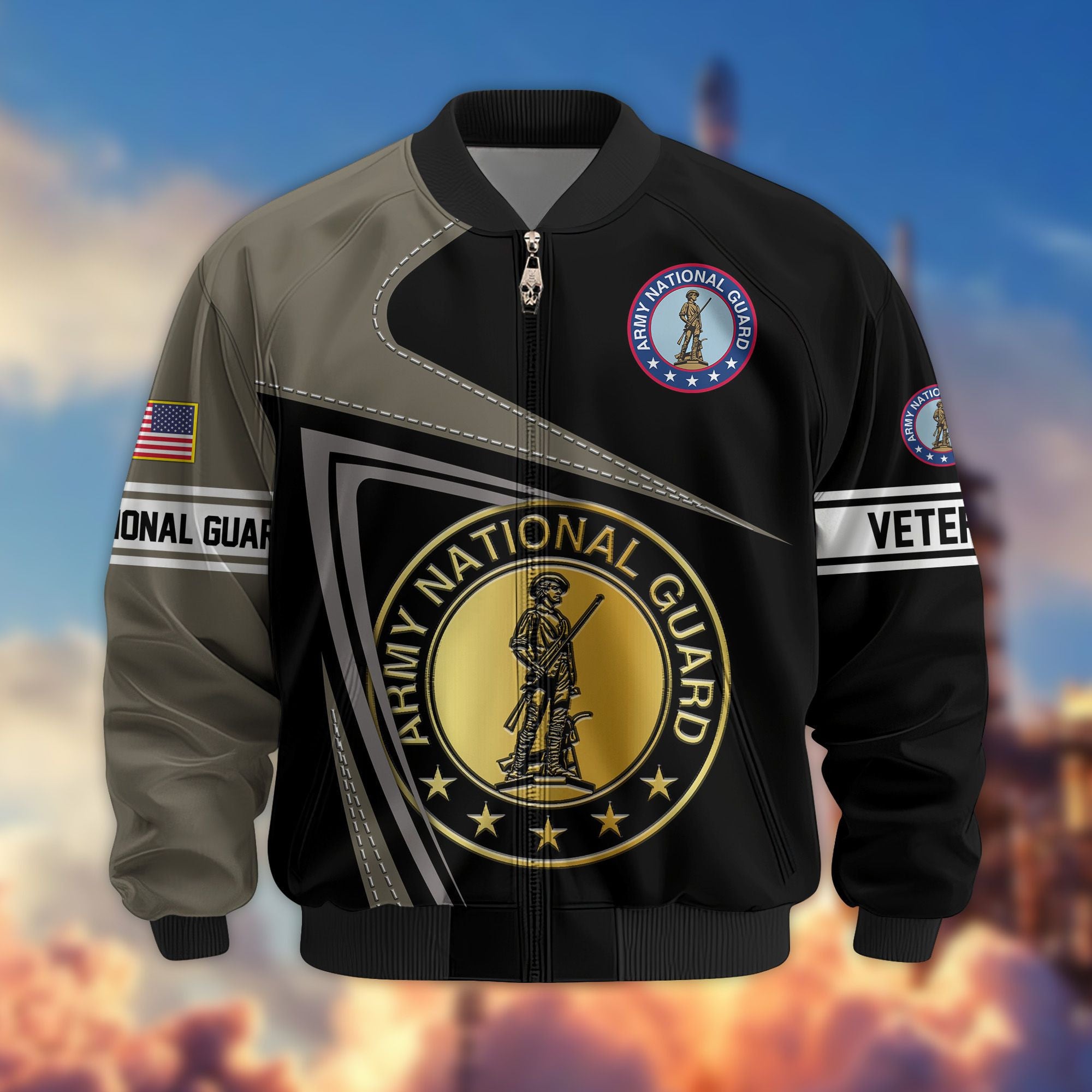 Premium US Veterans Bomber Jacket, Gifts For US Veterans, Gifts For Veterans Day