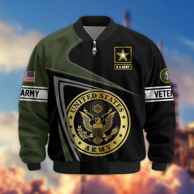Premium US Veterans Bomber Jacket, Gifts For US Veterans, Gifts For Veterans Day
