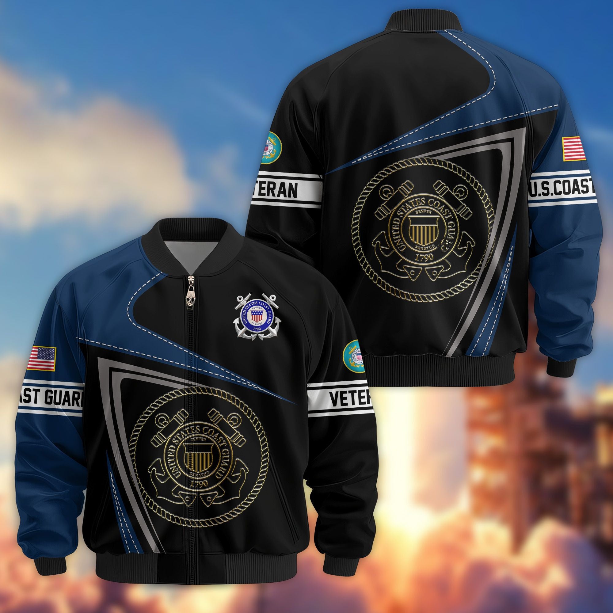 Premium US Veterans Bomber Jacket, Gifts For US Veterans, Gifts For Veterans Day