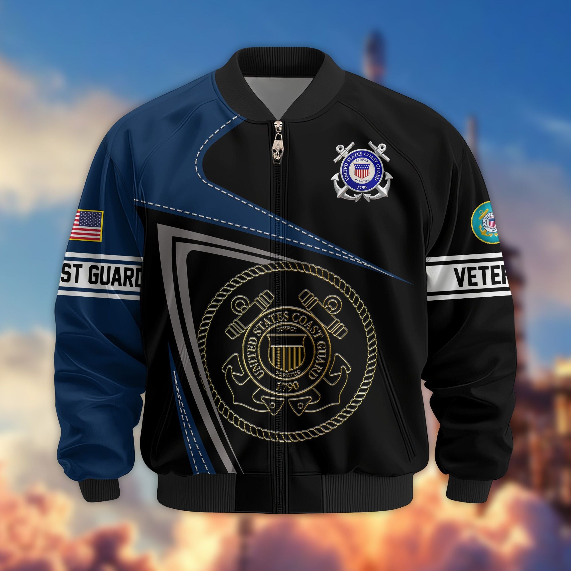 Premium US Veterans Bomber Jacket, Gifts For US Veterans, Gifts For Veterans Day