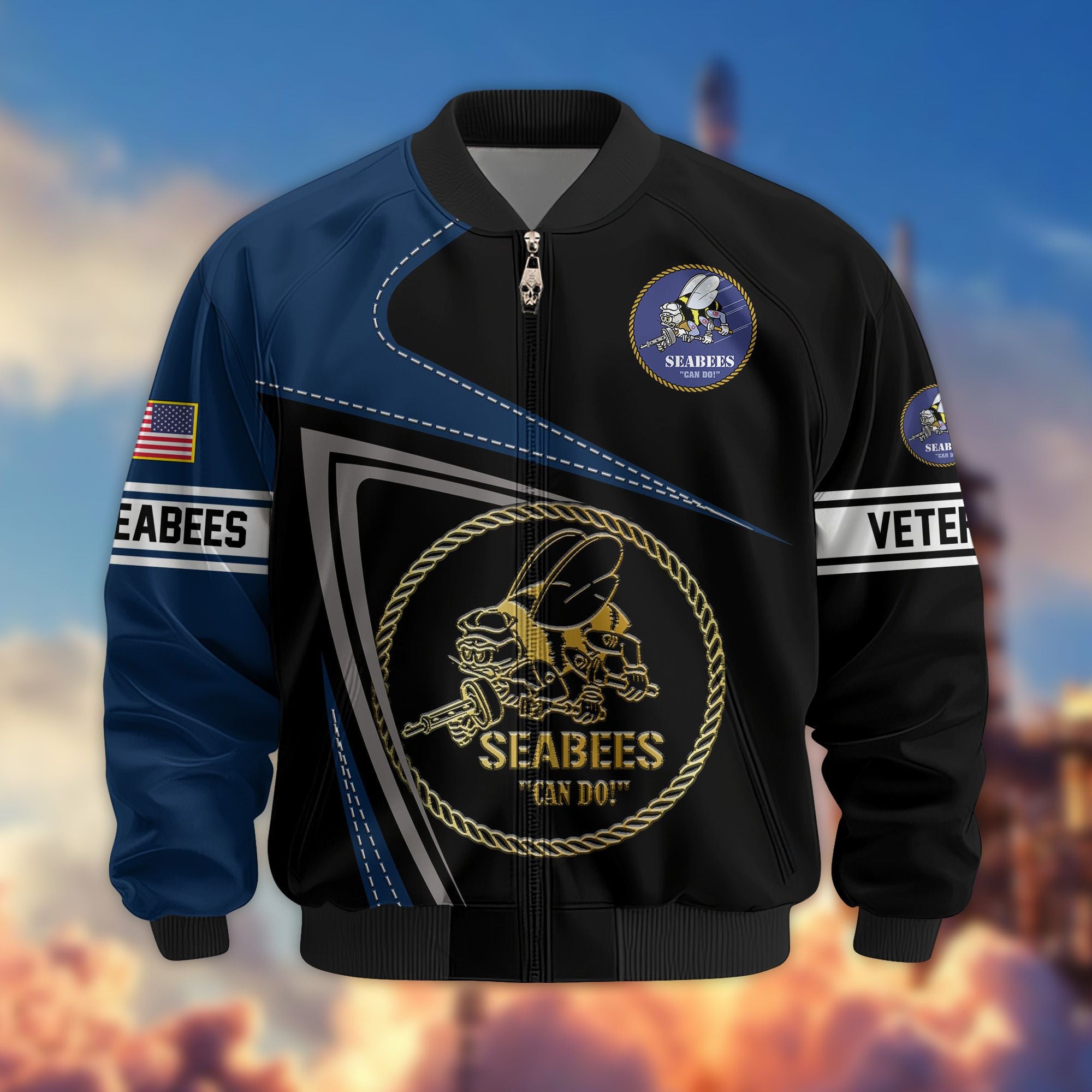 Premium US Veterans Bomber Jacket, Gifts For US Veterans, Gifts For Veterans Day