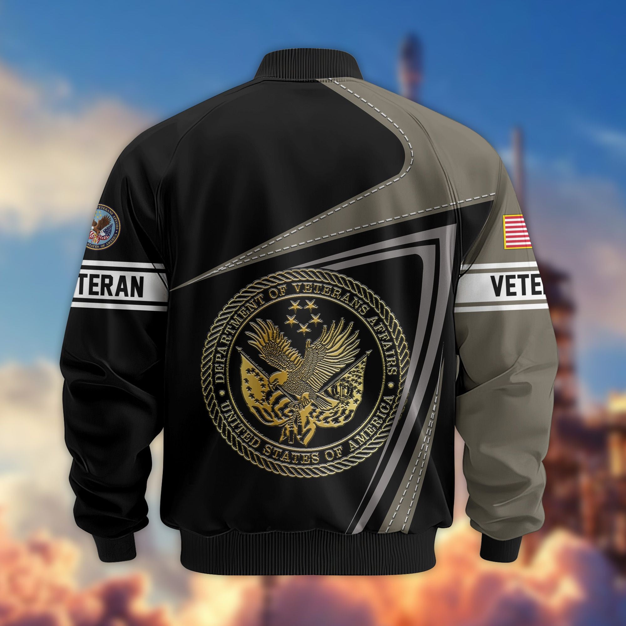 Premium US Veterans Bomber Jacket, Gifts For US Veterans, Gifts For Veterans Day