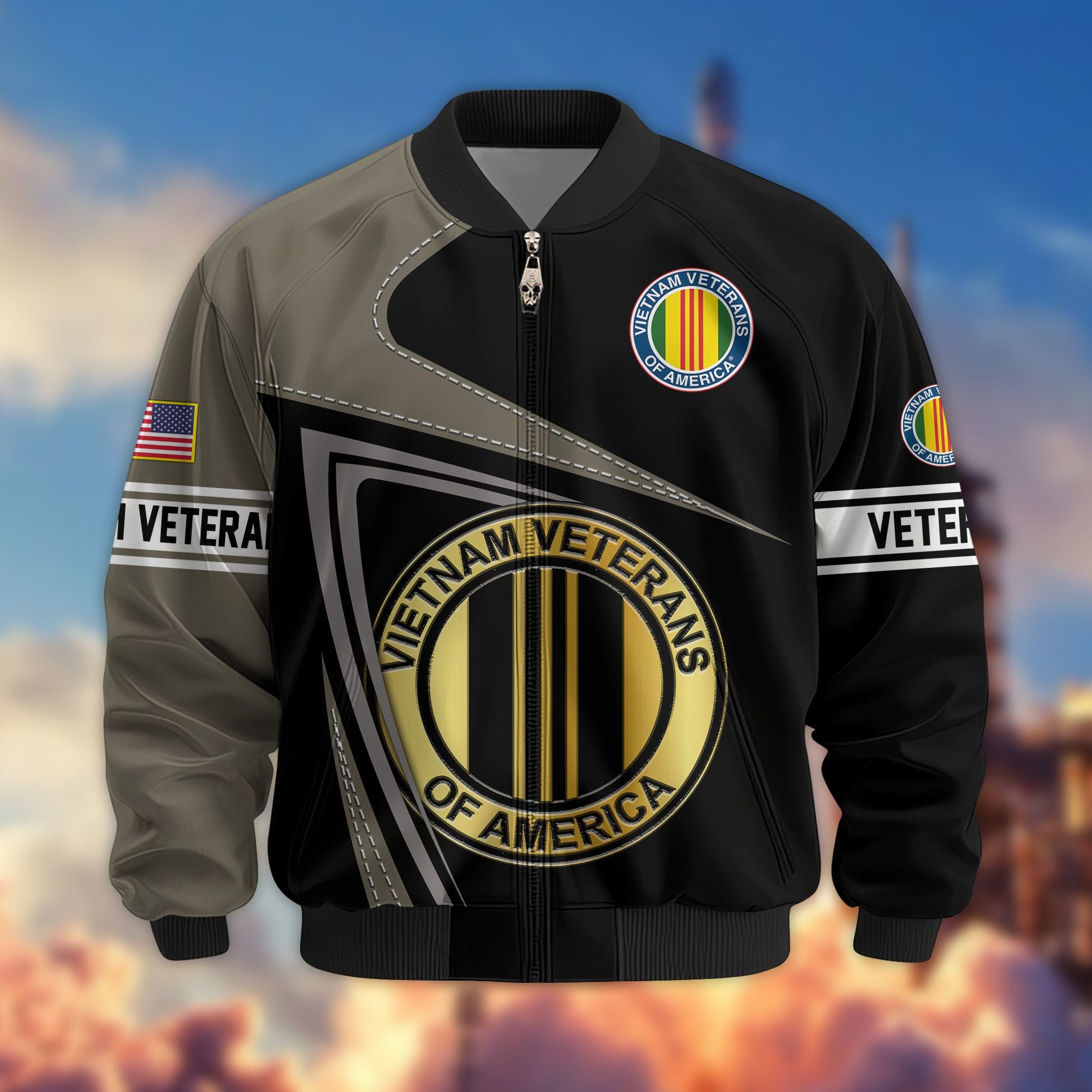 Premium US Veterans Bomber Jacket, Gifts For US Veterans, Gifts For Veterans Day
