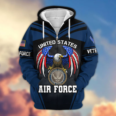 Premium US Veterans Zip Hoodie, Gifts For US Veterans, Gifts For Veterans Day, Gifts For Father's Day