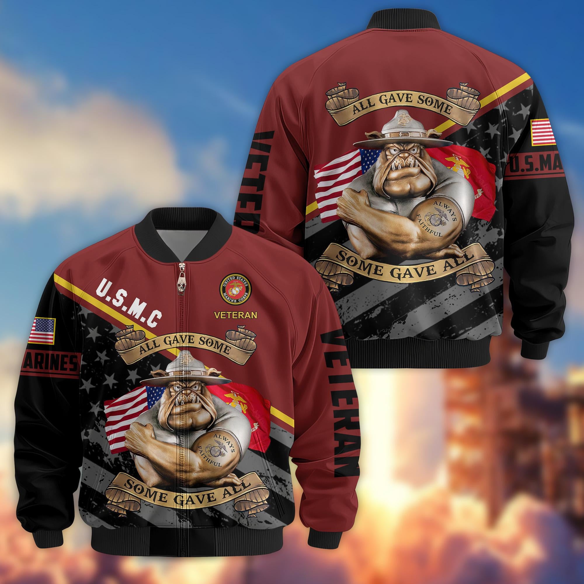 Premium US Veterans Bomber Jacket, Gifts For US Veterans, Gifts For Veterans Day