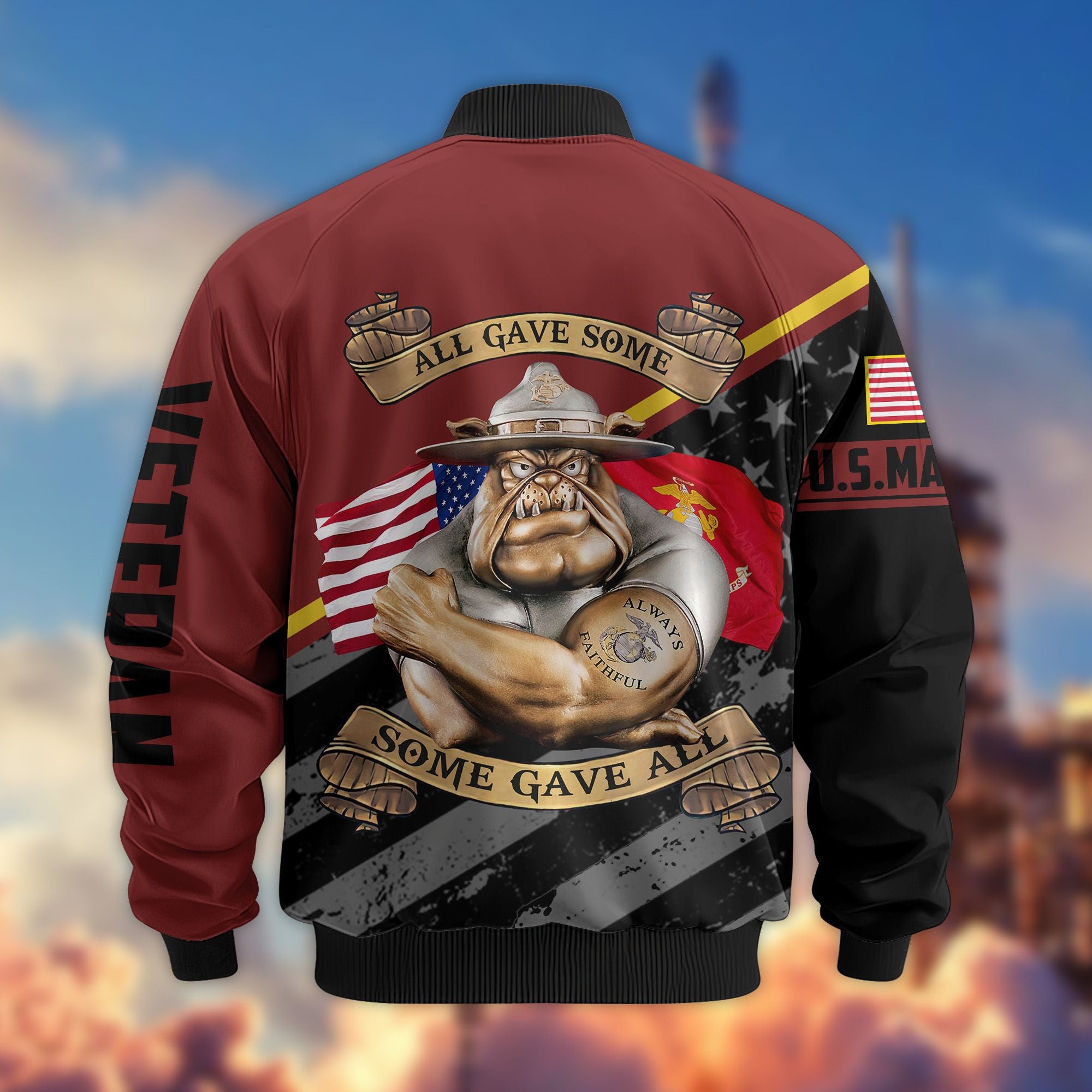 Premium US Veterans Bomber Jacket, Gifts For US Veterans, Gifts For Veterans Day