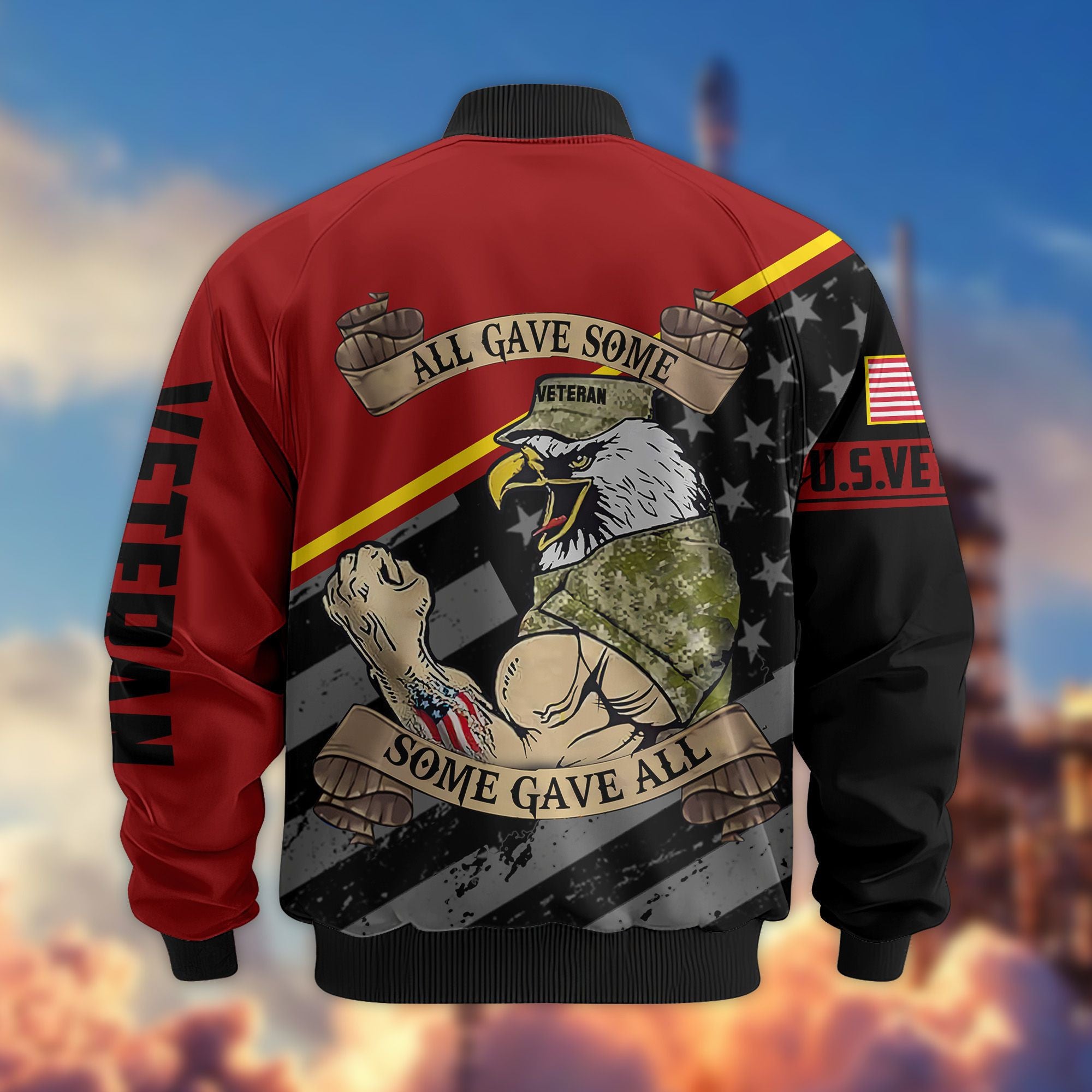 Premium US Veterans Bomber Jacket, Gifts For US Veterans, Gifts For Veterans Day