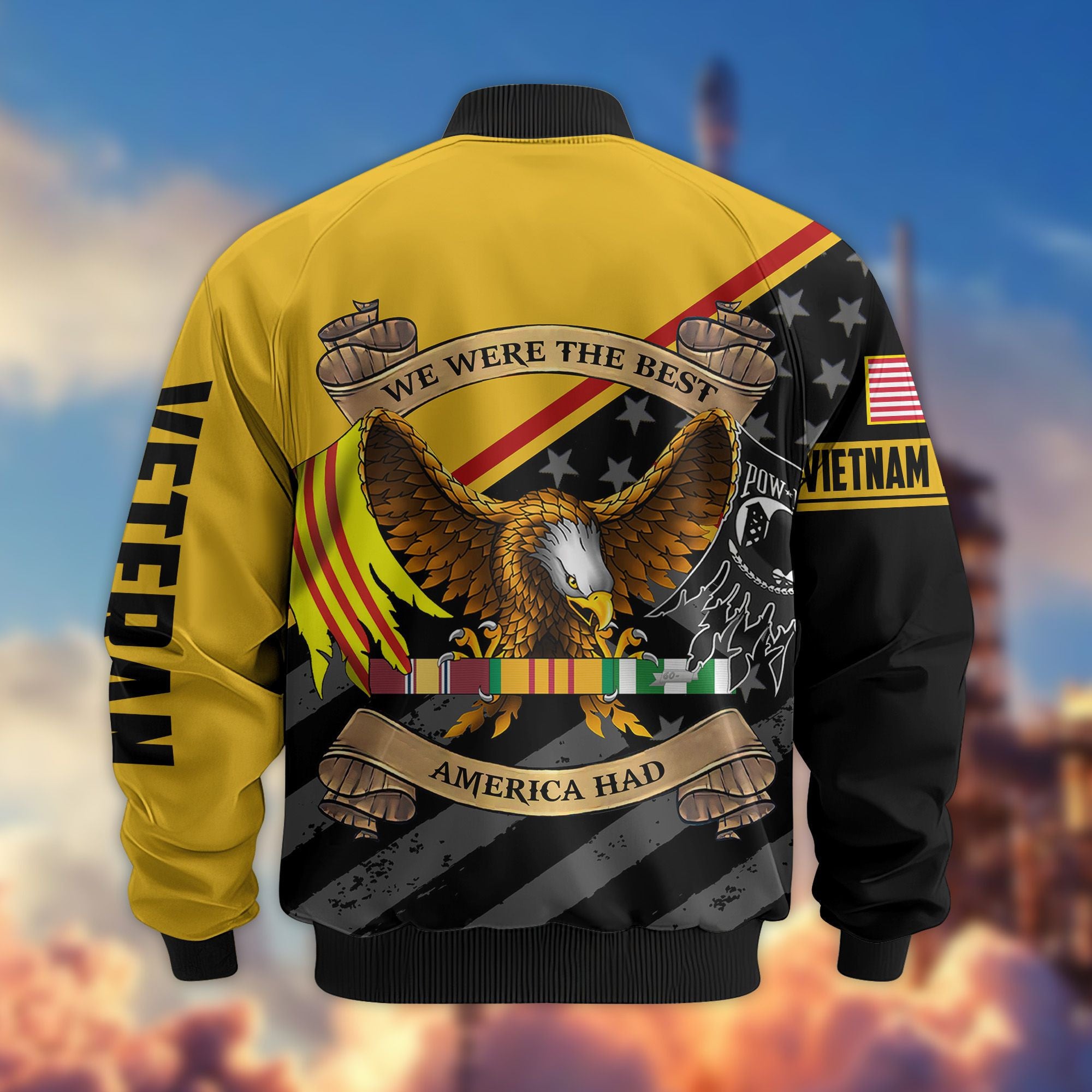 Premium US Veterans Bomber Jacket, Gifts For US Veterans, Gifts For Veterans Day