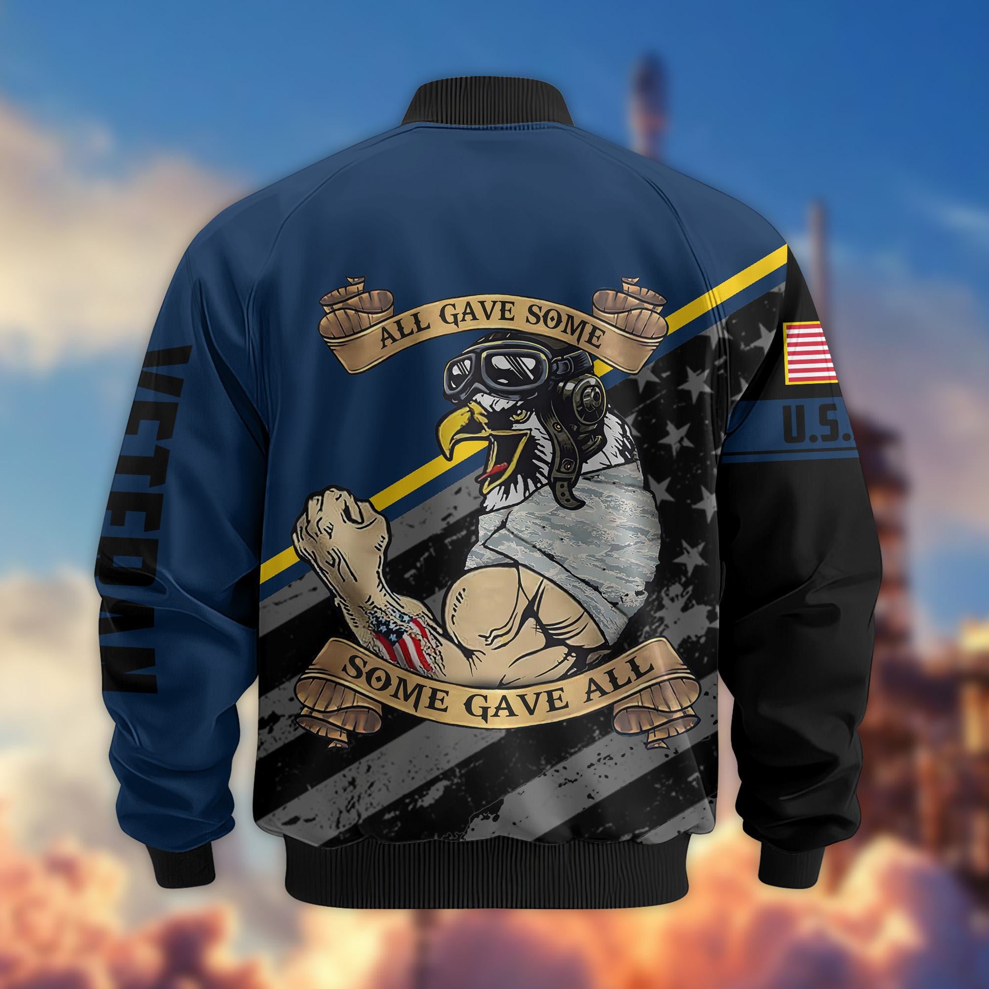 Premium US Veterans Bomber Jacket, Gifts For US Veterans, Gifts For Veterans Day