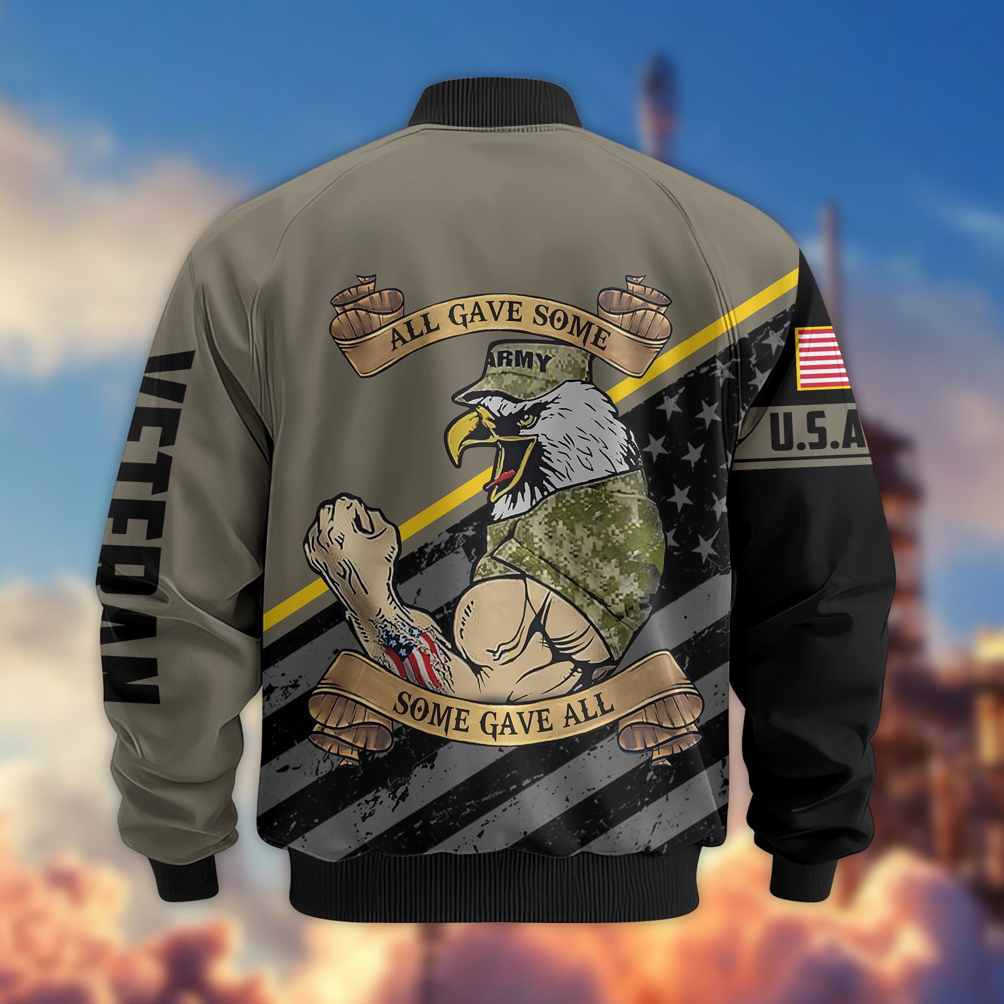 Premium US Veterans Bomber Jacket, Gifts For US Veterans, Gifts For Veterans Day