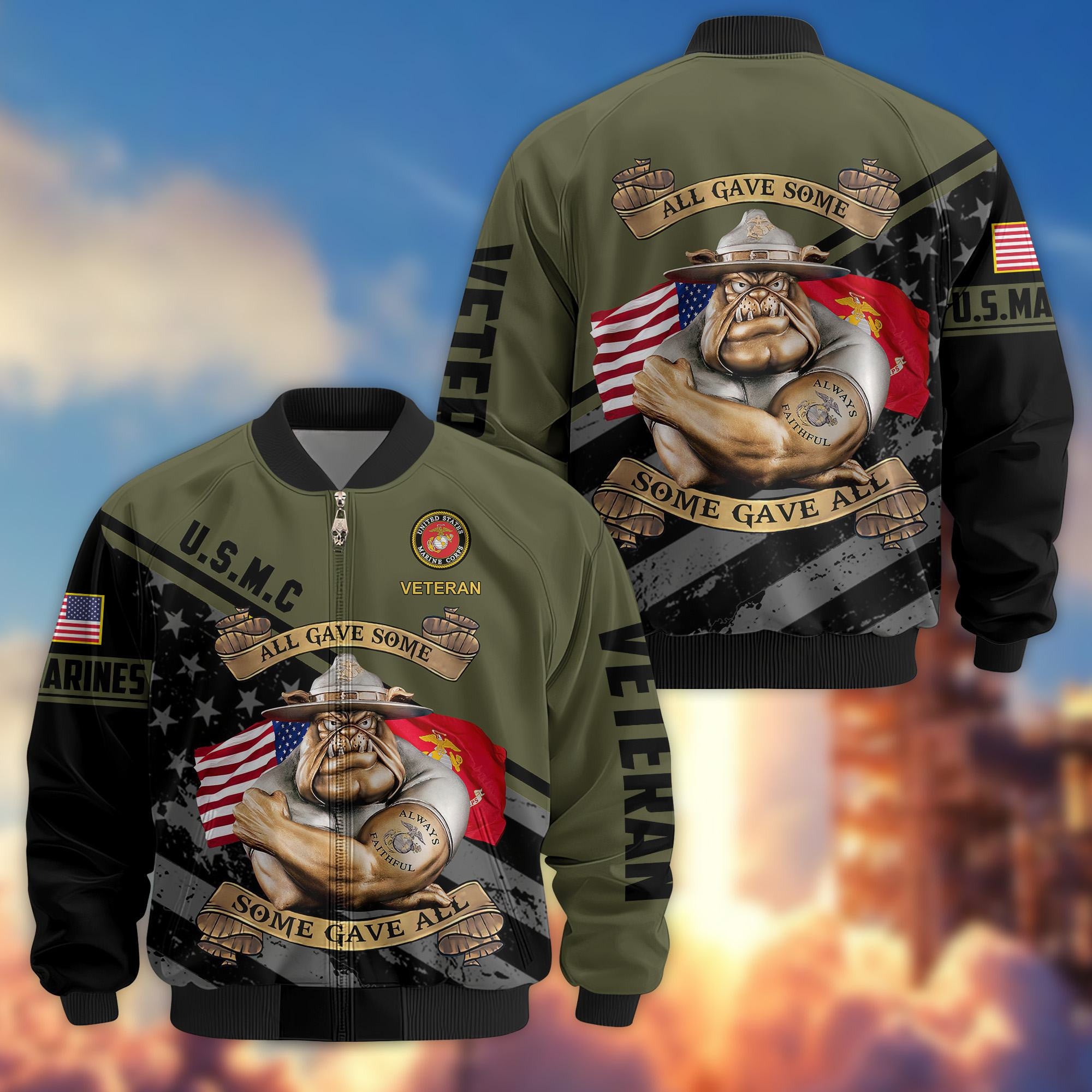 Premium US Veterans Bomber Jacket, Gifts For US Veterans, Gifts For Veterans Day
