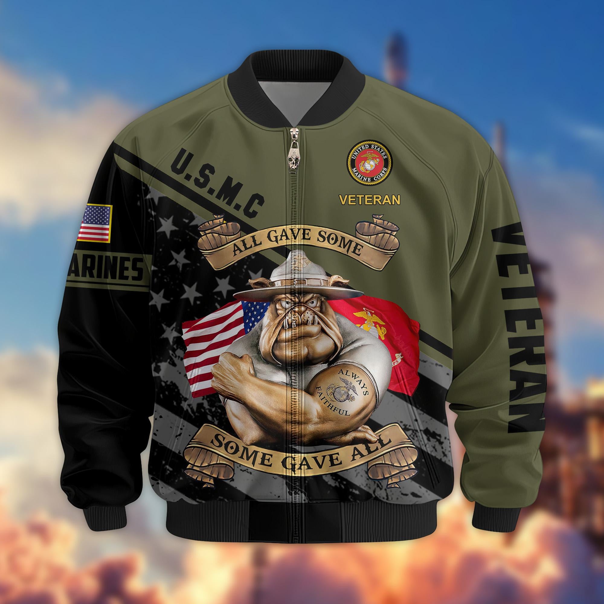 Premium US Veterans Bomber Jacket, Gifts For US Veterans, Gifts For Veterans Day