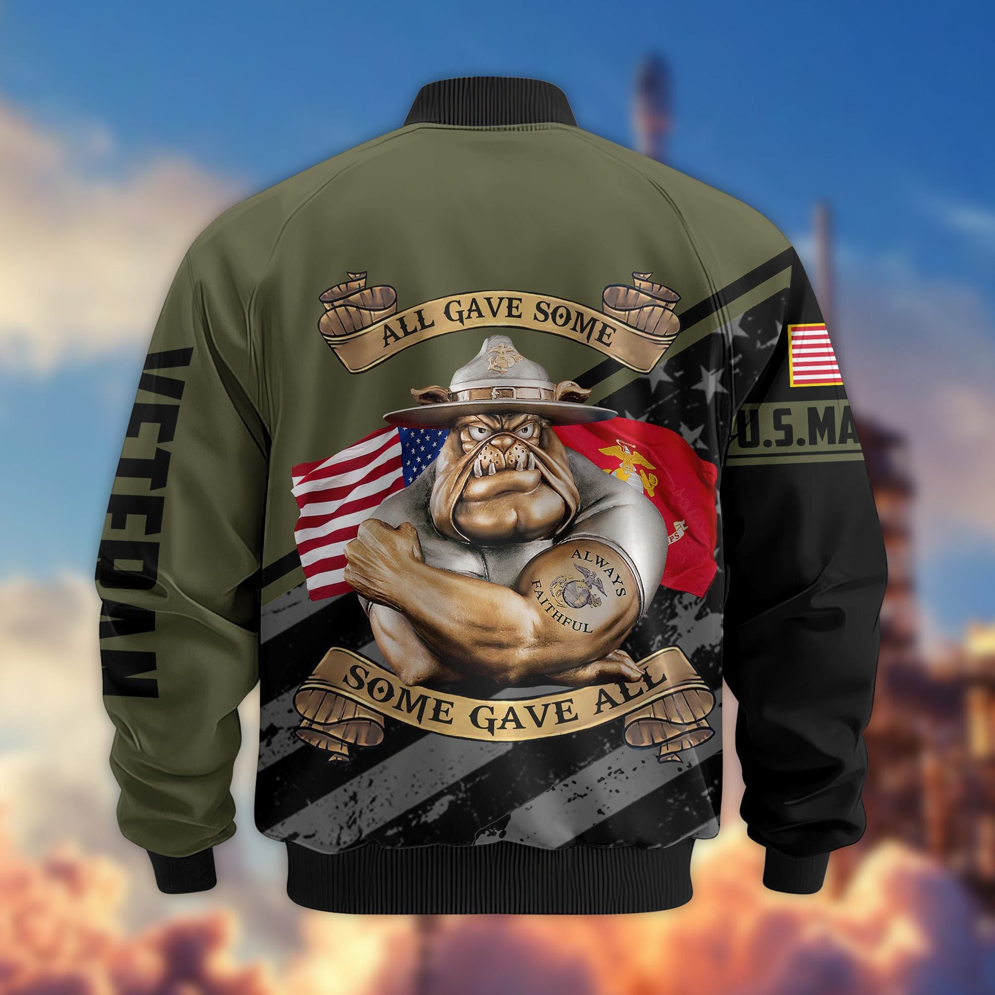 Premium US Veterans Bomber Jacket, Gifts For US Veterans, Gifts For Veterans Day