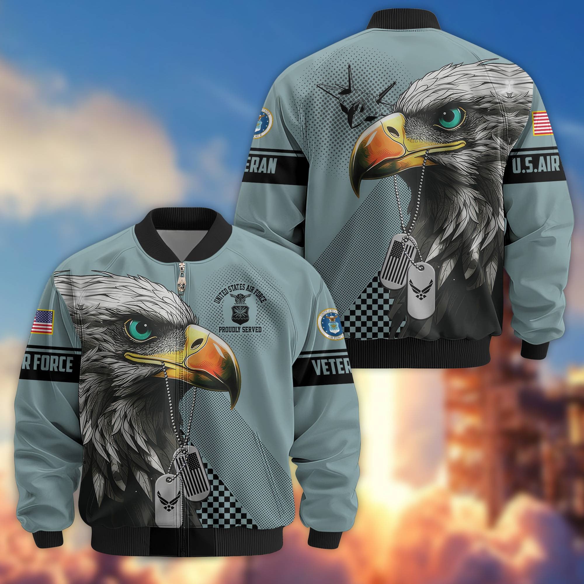 Premium US Veterans Bomber Jacket, Gifts For US Veterans, Gifts For Veterans Day