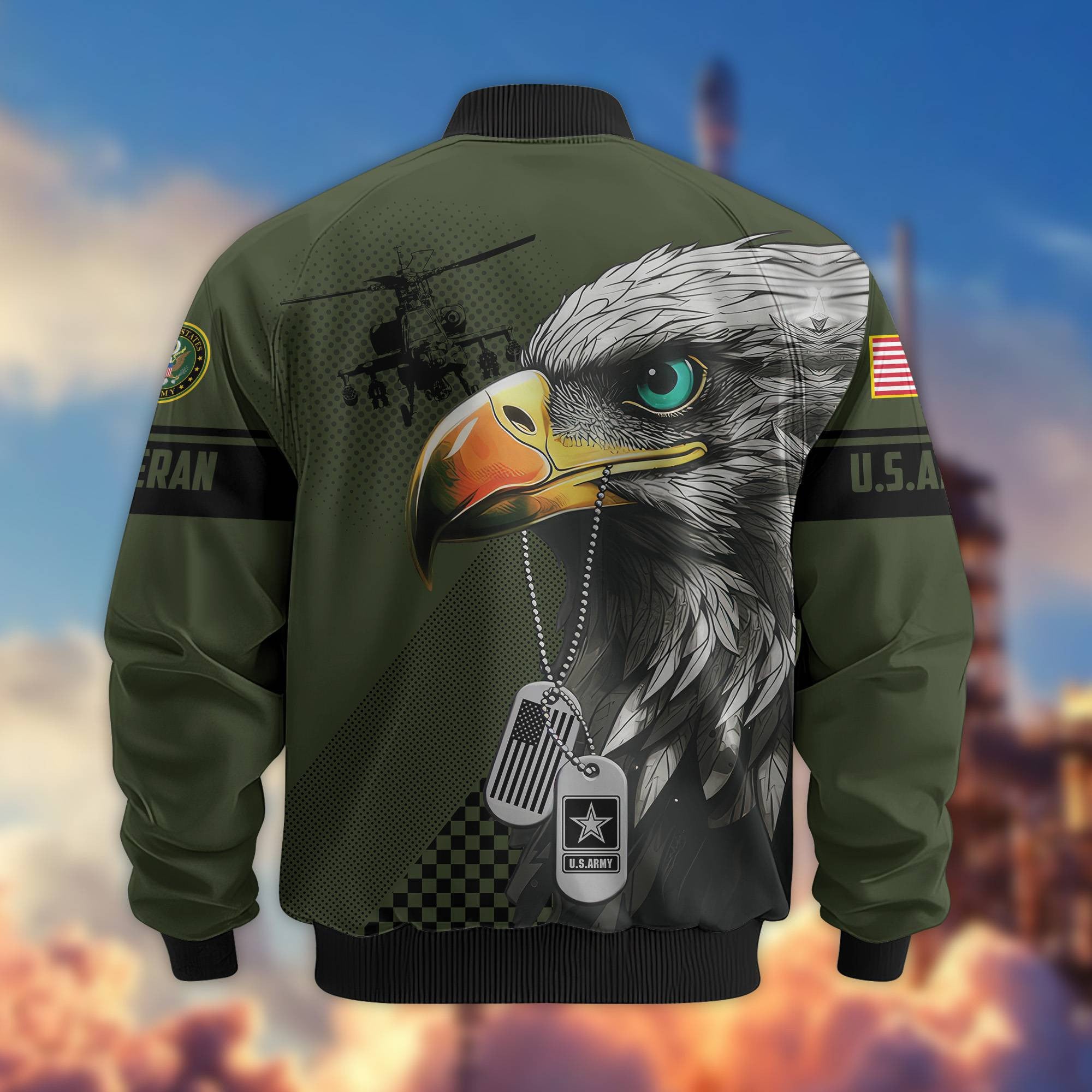 Premium US Veterans Bomber Jacket, Gifts For US Veterans, Gifts For Veterans Day