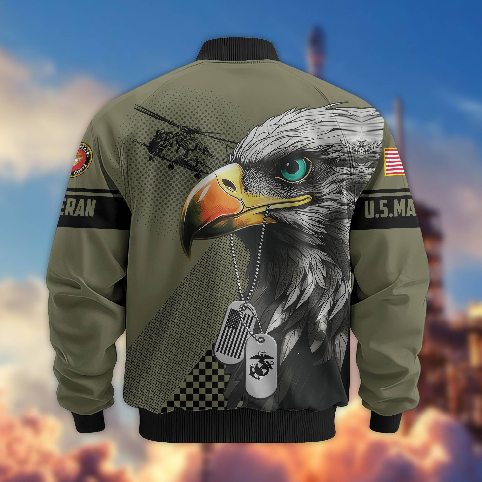 Premium US Veterans Bomber Jacket, Gifts For US Veterans, Gifts For Veterans Day