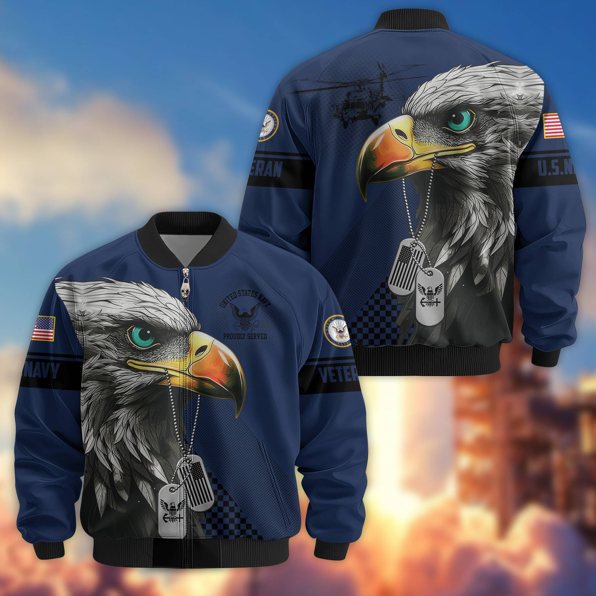 Premium US Veterans Bomber Jacket, Gifts For US Veterans, Gifts For Veterans Day