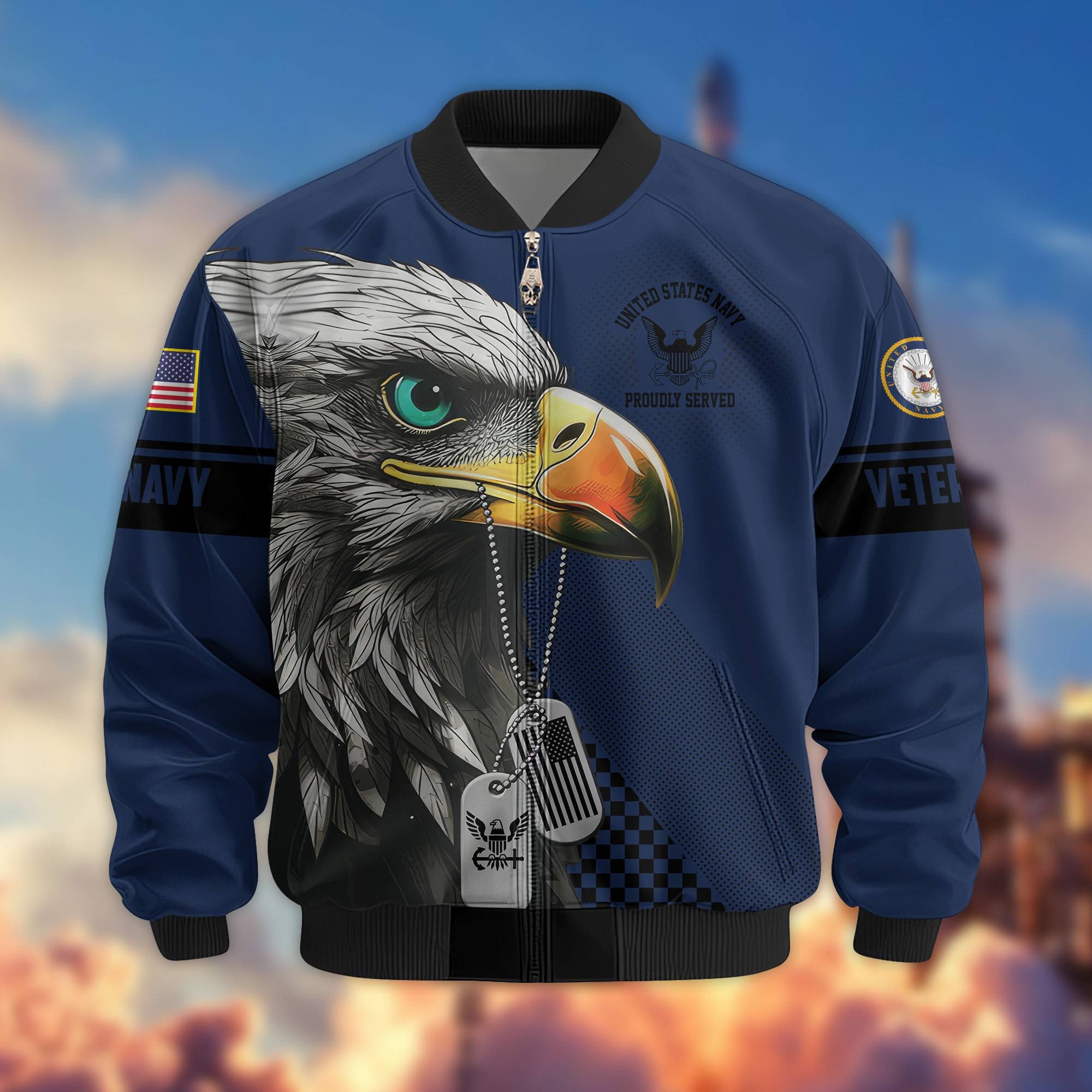 Premium US Veterans Bomber Jacket, Gifts For US Veterans, Gifts For Veterans Day