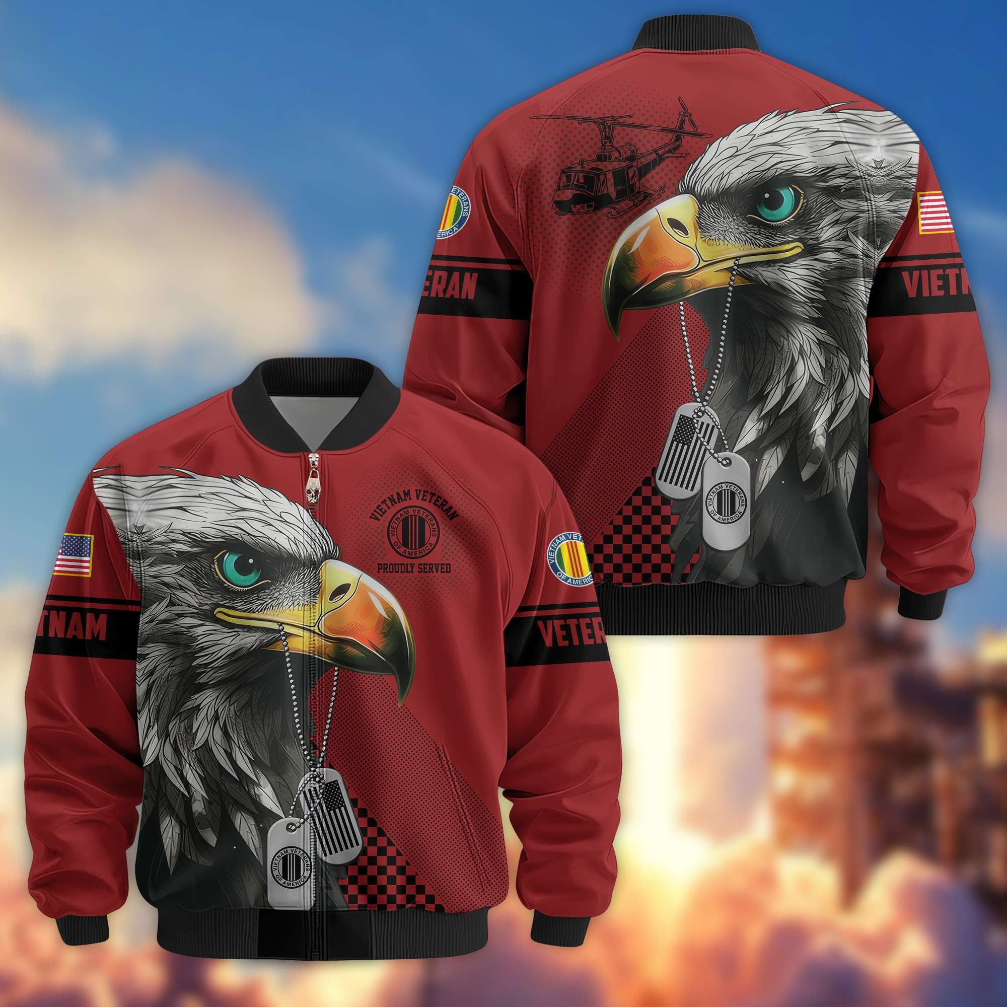 Premium US Veterans Bomber Jacket, Gifts For US Veterans, Gifts For Veterans Day