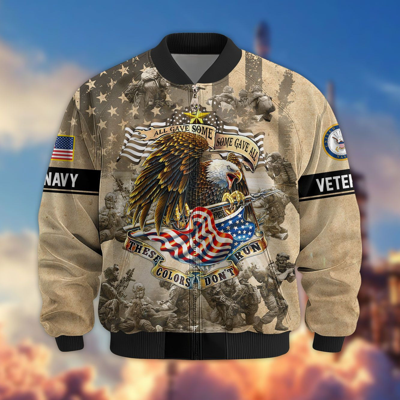 Premium US Veterans Bomber Jacket, Gifts For US Veterans, Gifts For Veterans Day