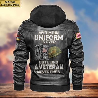 Premium Custom Name, Rank, US Navy Leather Jacket, Gifts For Navy Veteran