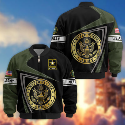 Premium US Veterans Bomber Jacket, Gifts For US Veterans, Gifts For Veterans Day