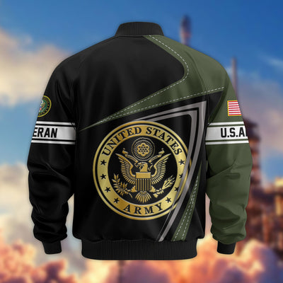 Premium US Veterans Bomber Jacket, Gifts For US Veterans, Gifts For Veterans Day