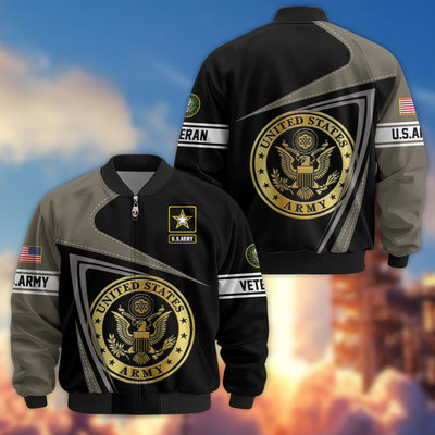Premium US Veterans Bomber Jacket, Gifts For US Veterans, Gifts For Veterans Day