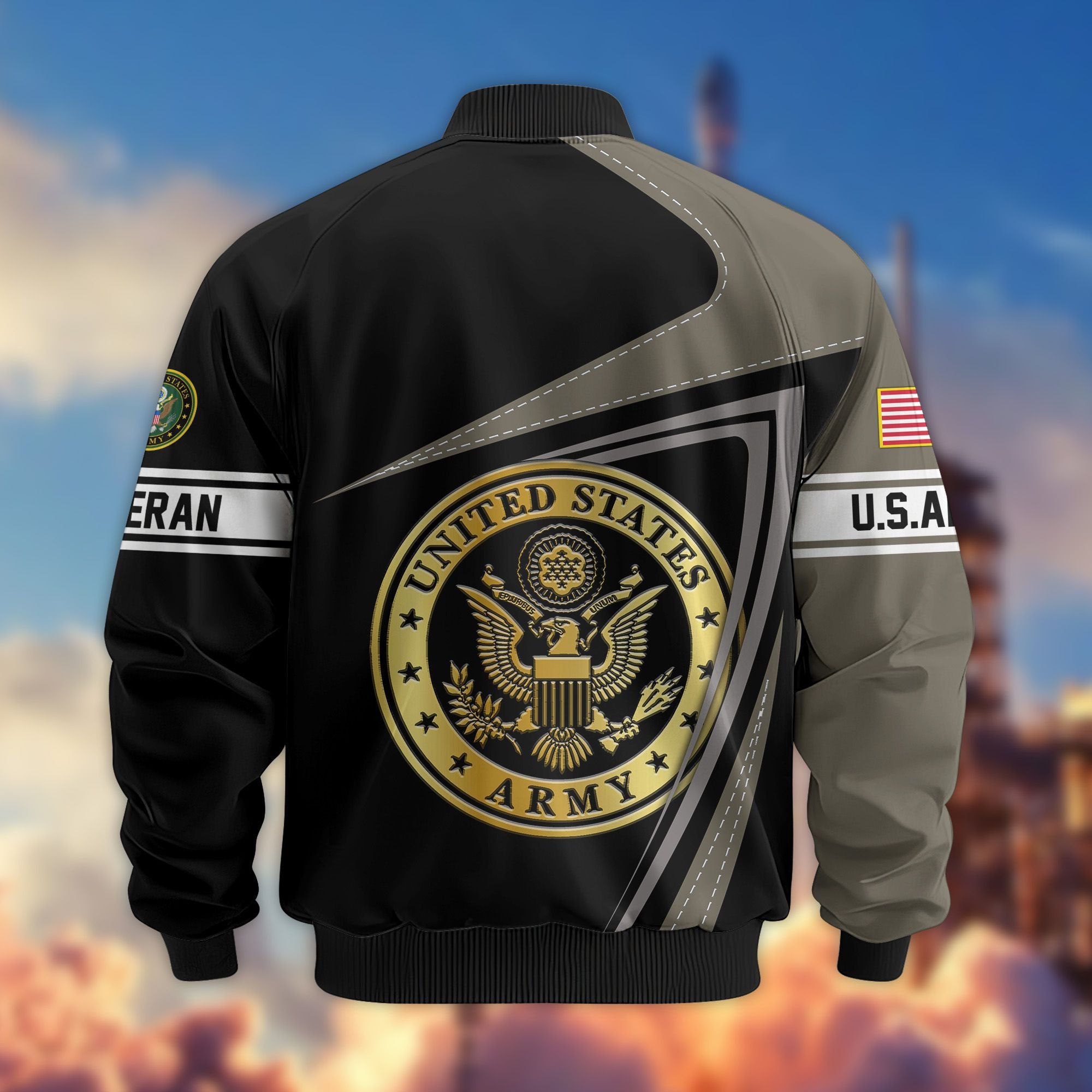 Premium US Veterans Bomber Jacket, Gifts For US Veterans, Gifts For Veterans Day