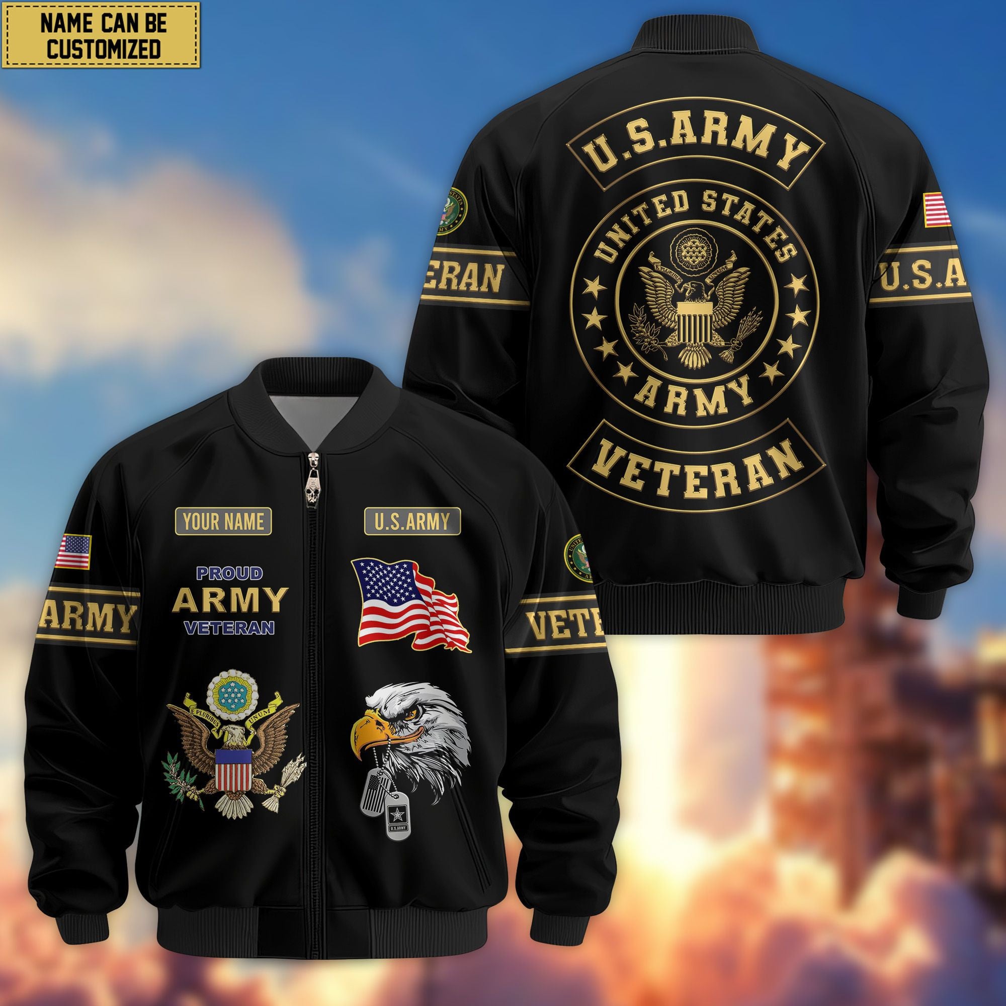 Premium Personalized US Veterans Bomber Jacket, Gifts For US Veterans, Gifts For Veterans Day