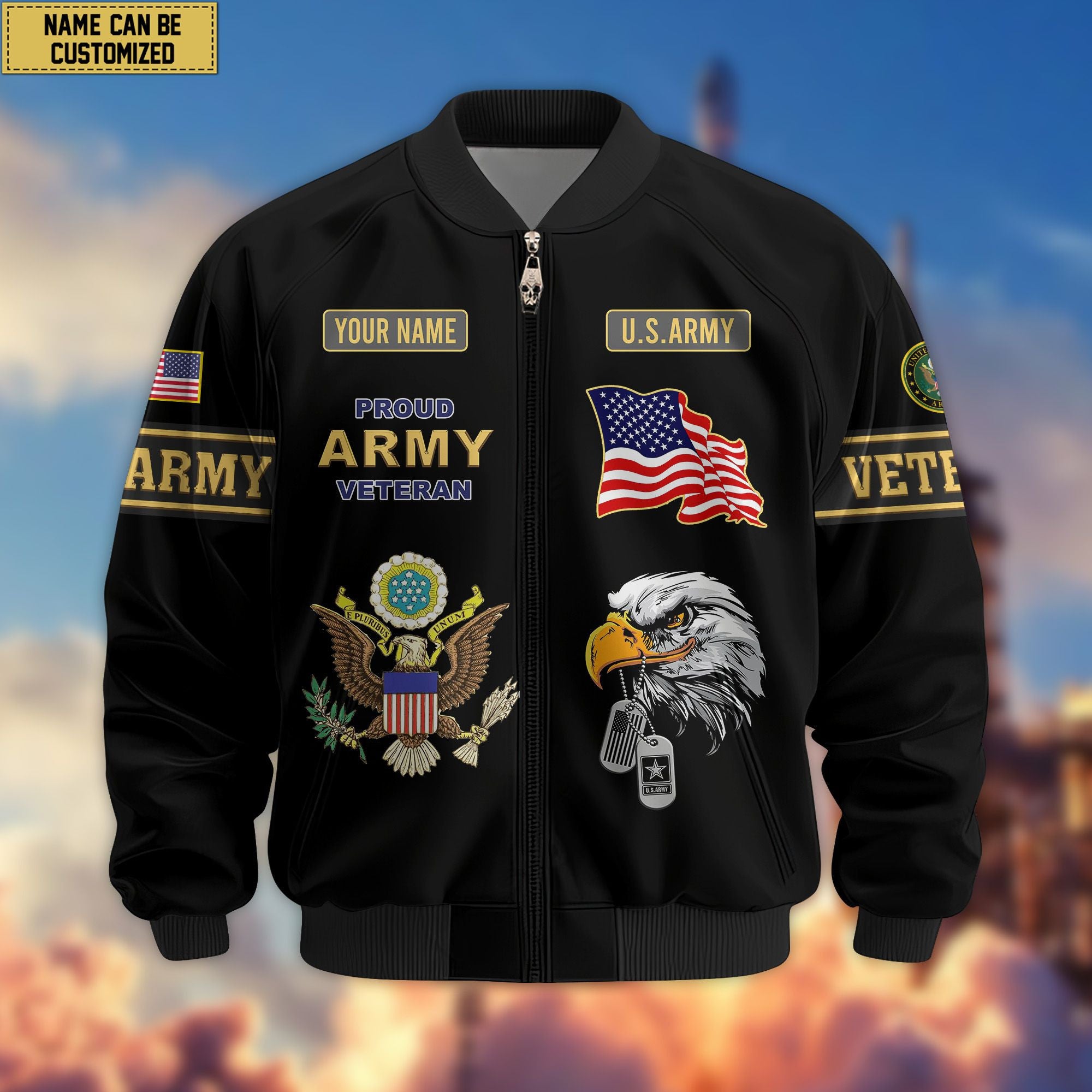 Premium Personalized US Veterans Bomber Jacket, Gifts For US Veterans, Gifts For Veterans Day