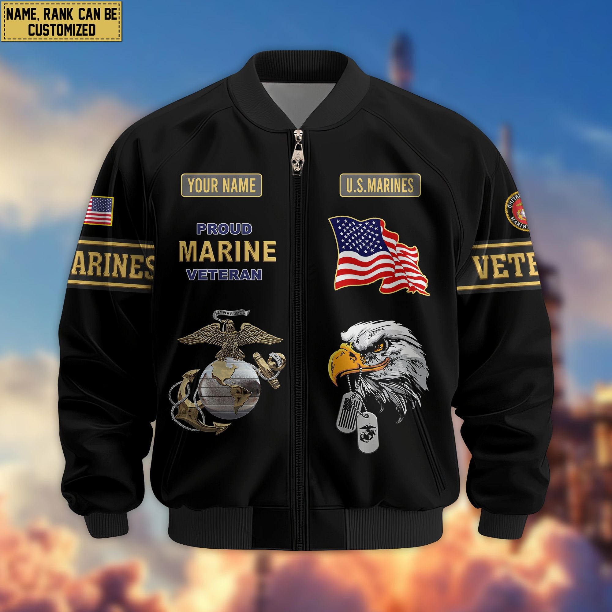 Premium Personalized US Veterans Bomber Jacket, Gifts For US Veterans, Gifts For Veterans Day