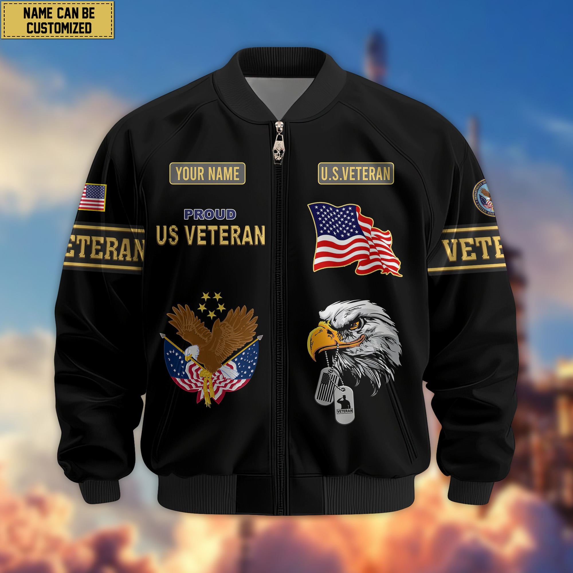 Premium Personalized US Veterans Bomber Jacket, Gifts For US Veterans, Gifts For Veterans Day