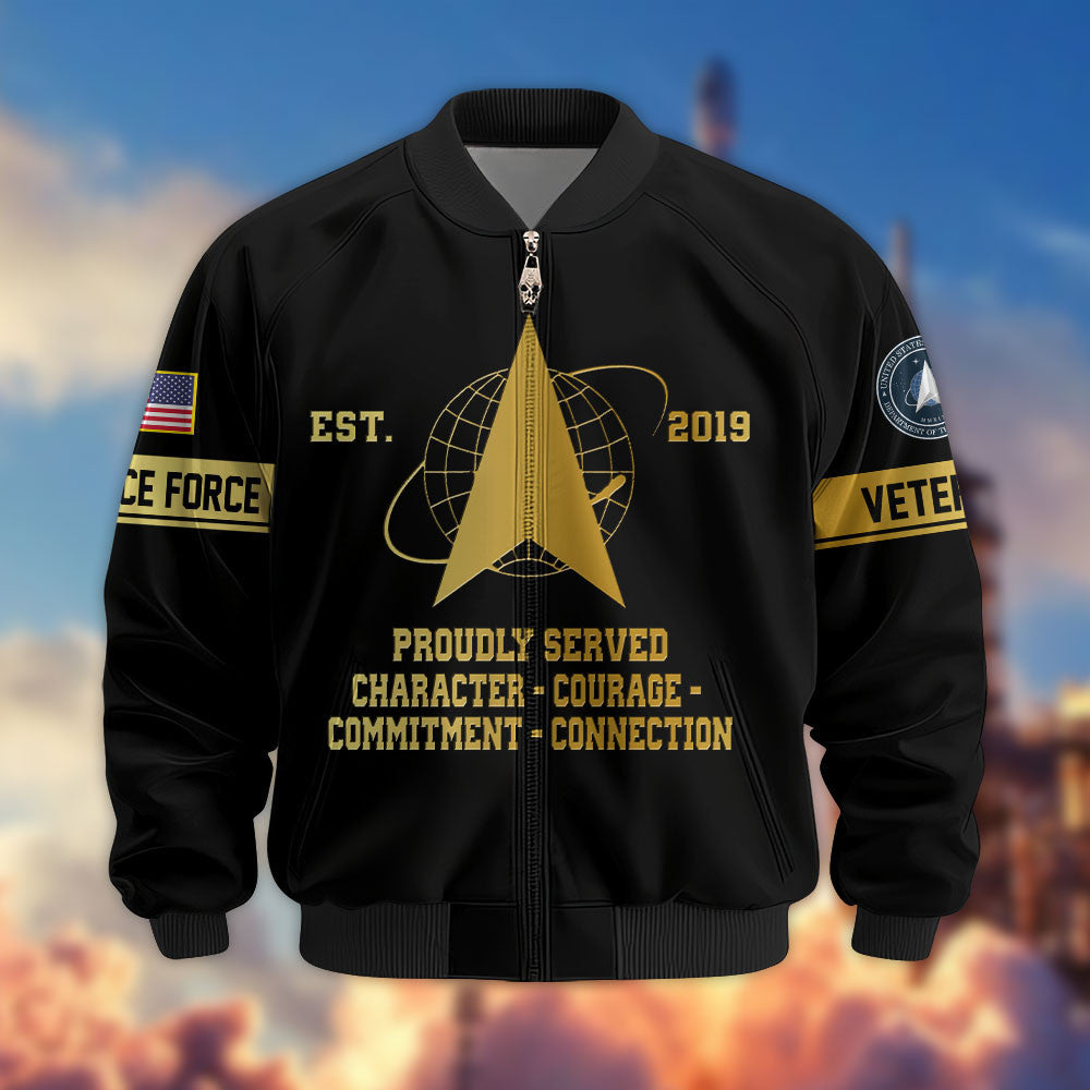 Premium Proudly Served US Veterans Bomber Jacket, Gifts For US Veterans, Gifts For Veterans Day