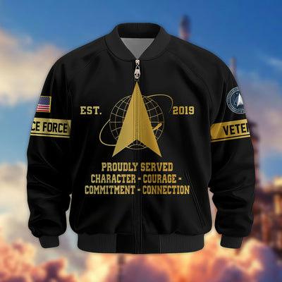 Premium Proudly Served US Veterans Bomber Jacket, Gifts For US Veterans, Gifts For Veterans Day