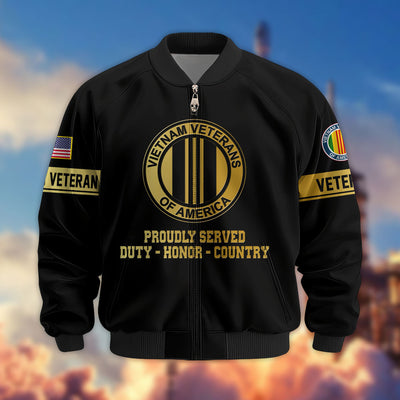 Premium Proudly Served US Veterans Bomber Jacket, Gifts For US Veterans, Gifts For Veterans Day