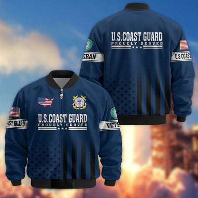 Premium Proudly Served US Veterans Bomber Jacket, Gifts For US Veterans, Gifts For Veterans Day