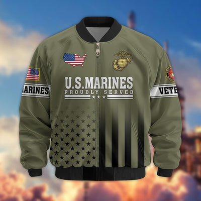 Premium Proudly Served US Veterans Bomber Jacket, Gifts For US Veterans, Gifts For Veterans Day
