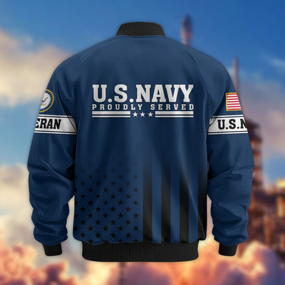 Premium Proudly Served US Veterans Bomber Jacket, Gifts For US Veterans, Gifts For Veterans Day