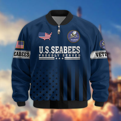 Premium Proudly Served US Veterans Bomber Jacket, Gifts For US Veterans, Gifts For Veterans Day