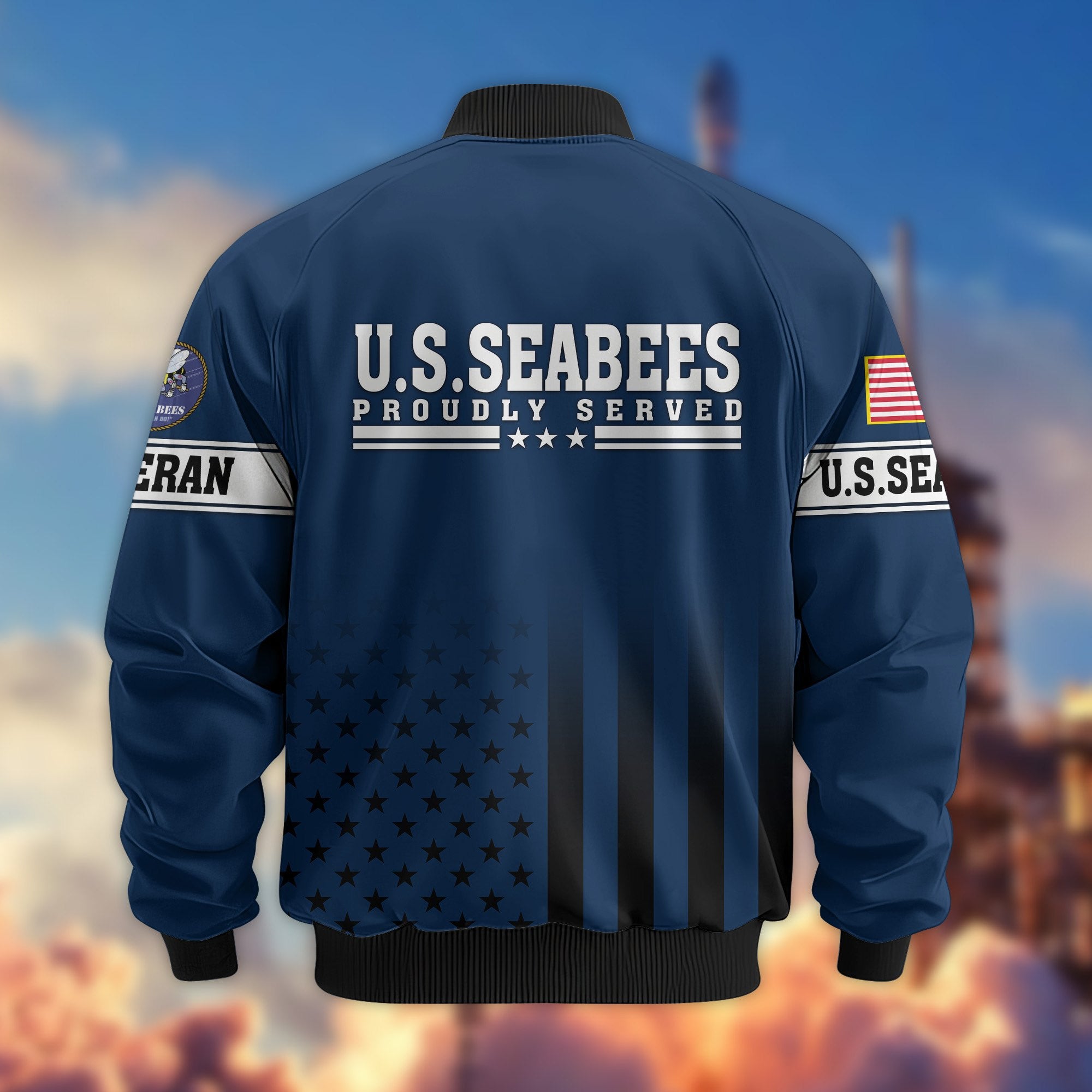 Premium Proudly Served US Veterans Bomber Jacket, Gifts For US Veterans, Gifts For Veterans Day