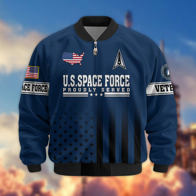 Premium Proudly Served US Veterans Bomber Jacket, Gifts For US Veterans, Gifts For Veterans Day