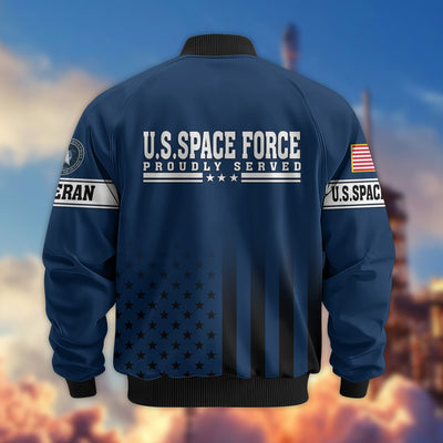 Premium Proudly Served US Veterans Bomber Jacket, Gifts For US Veterans, Gifts For Veterans Day