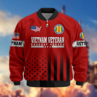 Premium Proudly Served US Veterans Bomber Jacket, Gifts For US Veterans, Gifts For Veterans Day